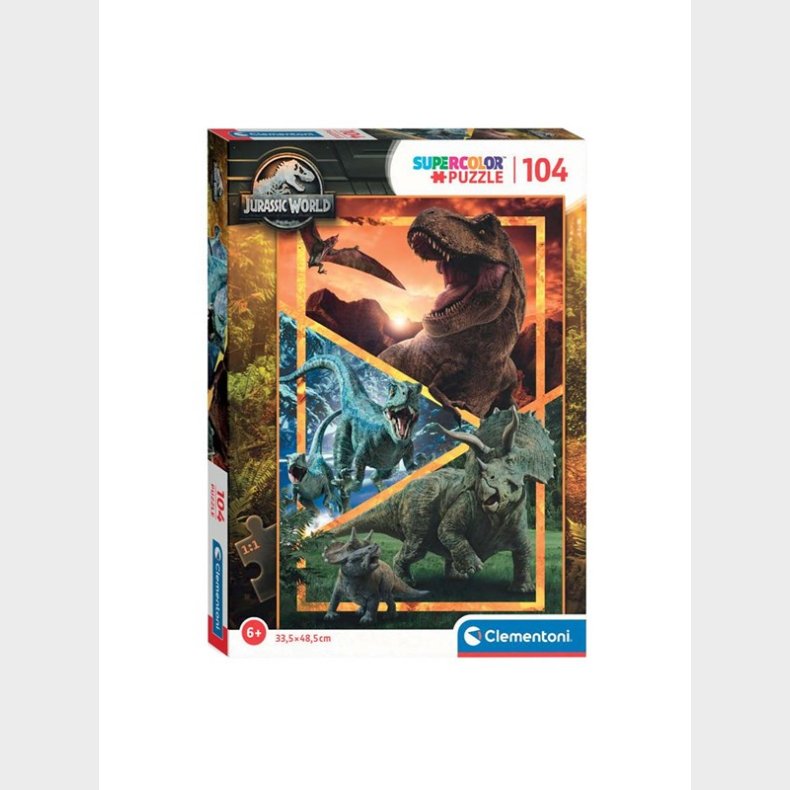 Clementoni Jigsaw Puslespil Super Color Jurassic World 104pcs. gulv