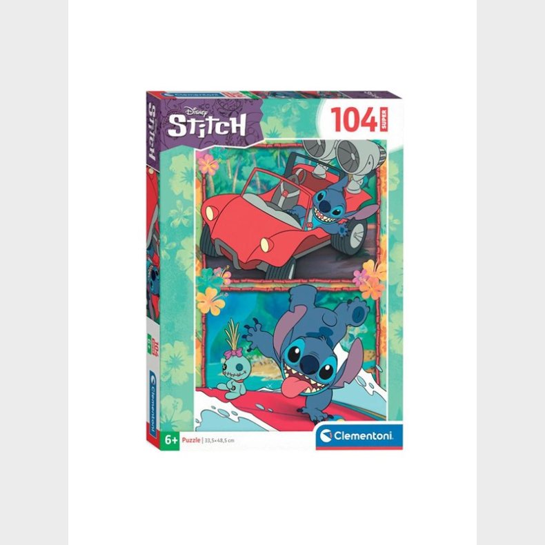 Clementoni Jigsaw Puslespil Super Color Disney Stitch 104pcs. gulv