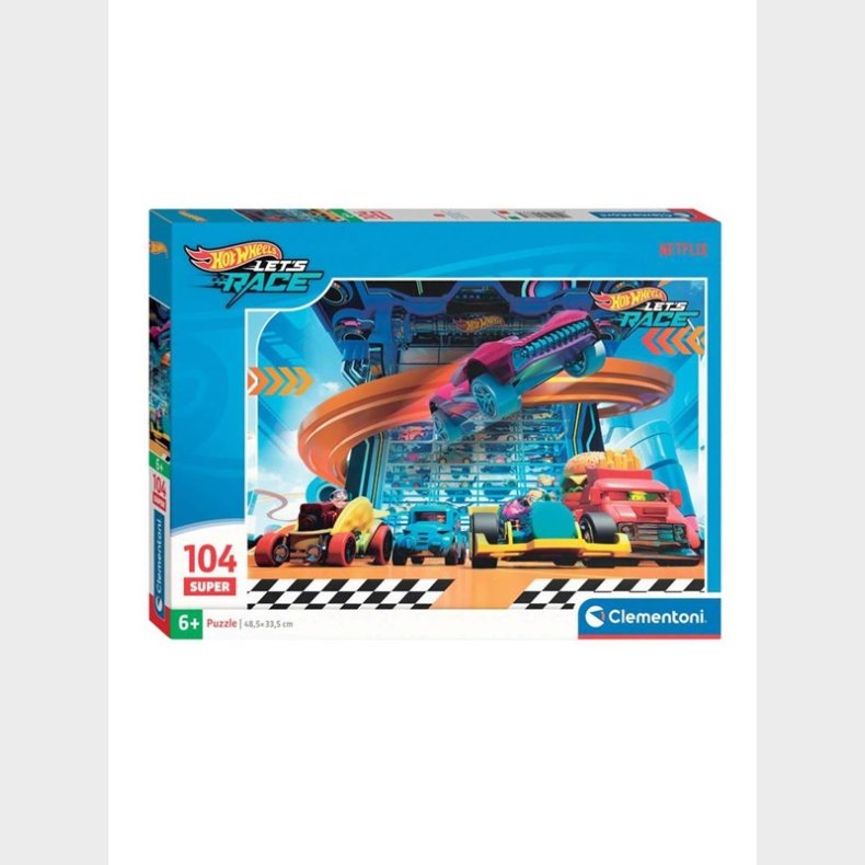 Clementoni Jigsaw Puslespil Super Color Hot Wheels II 104pcs. gulv