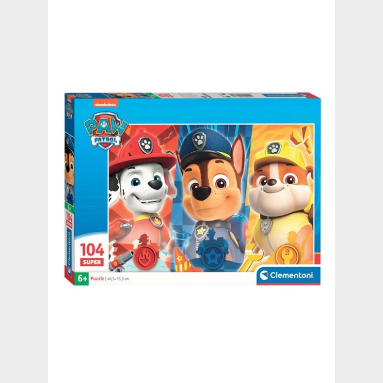 Clementoni Jigsaw Puslespil Super Color PAW Patrol Close Up 104 pcs. gulv