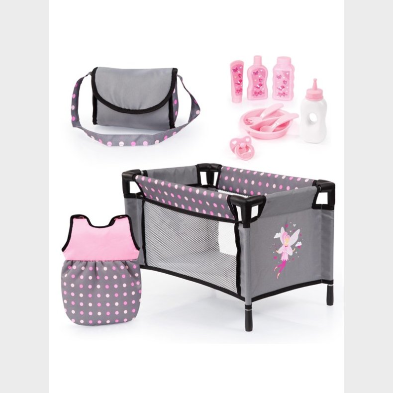 Bayer Baby Doll Travel Cot Set - Grey (61766AB)