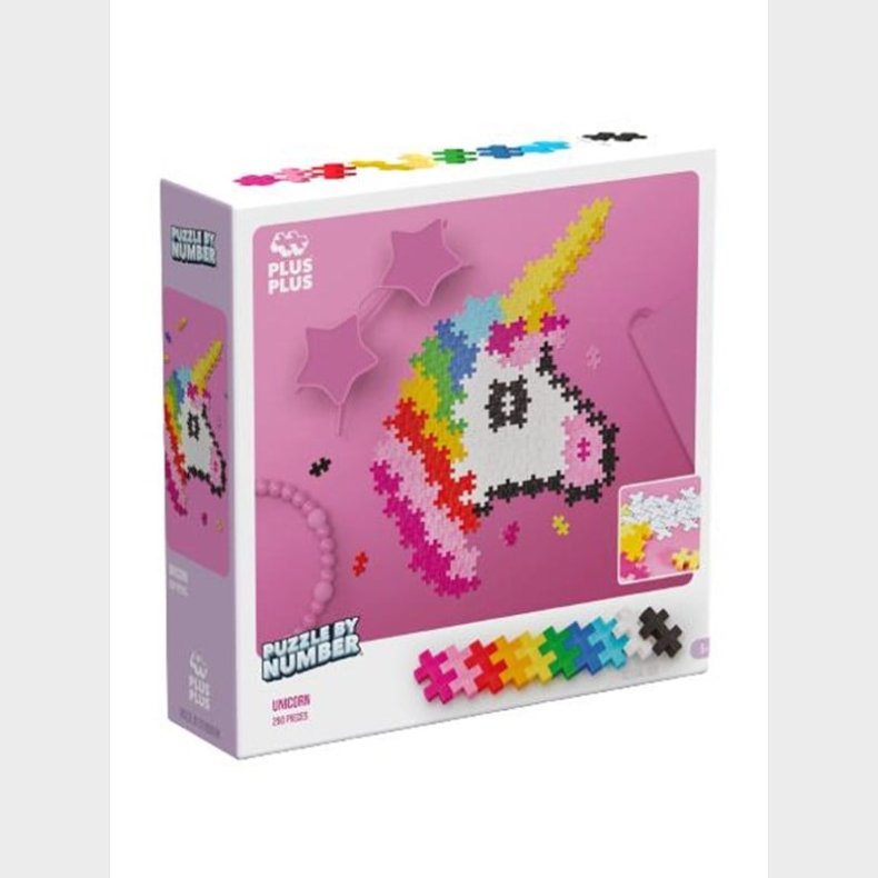 Plus-Plus Puslespil By Number Unicorn 250 pcs