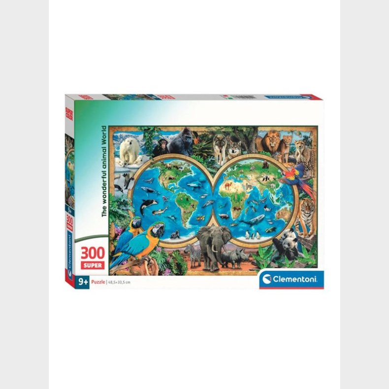 Clementoni Jigsaw Puslespil Super Color The Wonderful Animal World 300pcs. gulv