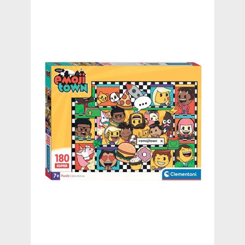 Clementoni Jigsaw Puslespil Super Color Emoji Town 180pcs. gulv