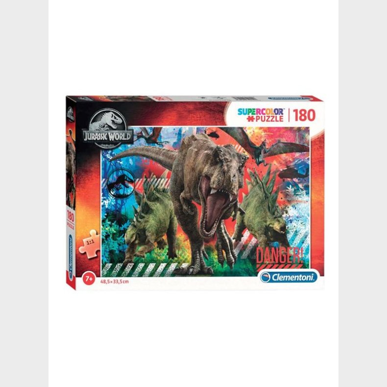 Clementoni Jigsaw Puslespil Super Color Jurassic World 180pcs. gulv