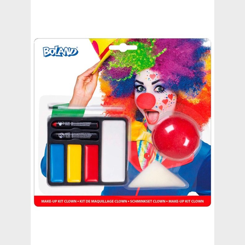 Boland Face Paint Set Clown with Clown Nose