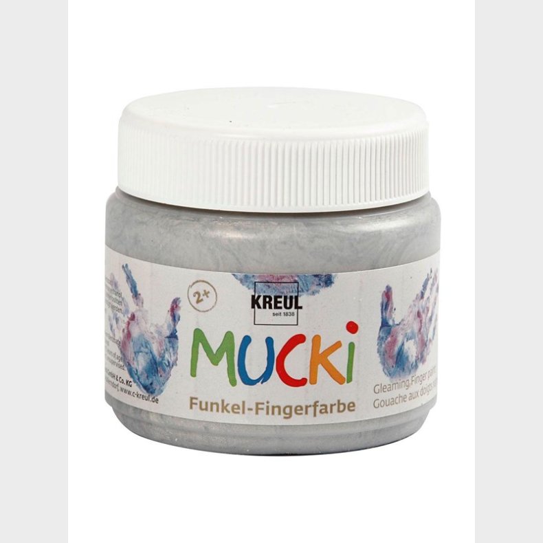 Creativ Company Mucki Finger Paint - Silver Metallic 150ml