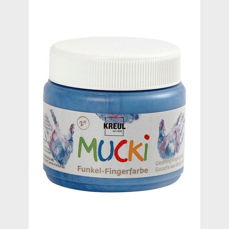 Creativ Company Mucki Finger Paint - Blue Metallic 150ml