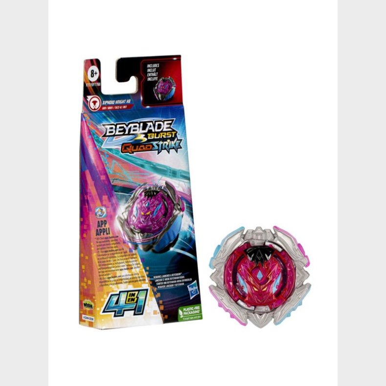 Hasbro Beyblade Burst QuadStrike Xiphoid Knight K8 Spinning Top Single Pack, Battling Game Toy