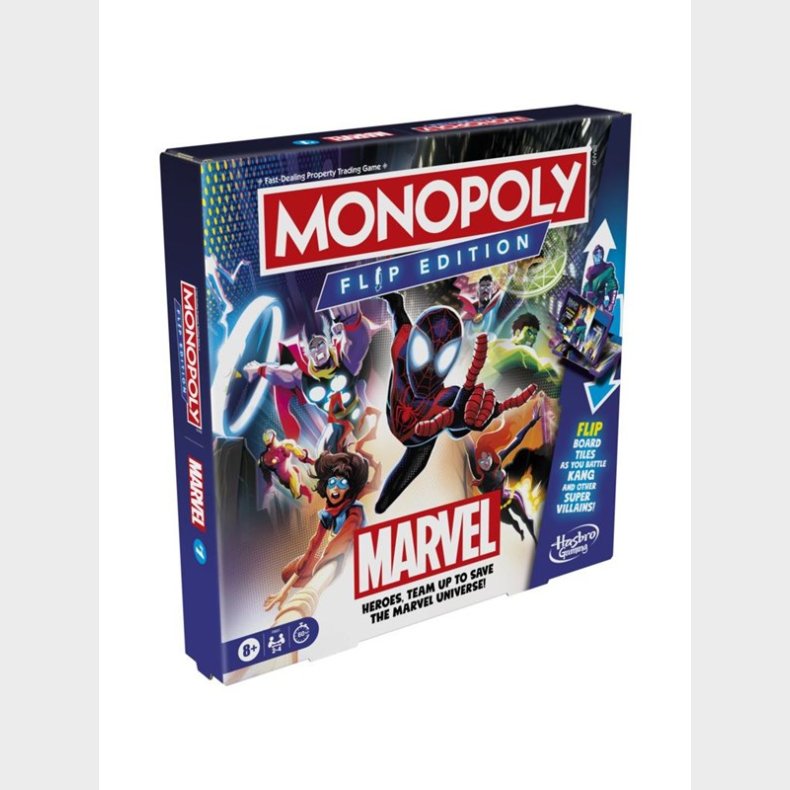 Hasbro Monopoly Flip Edition: Marvel Board Game for 2 to 4 Players Ages 8+