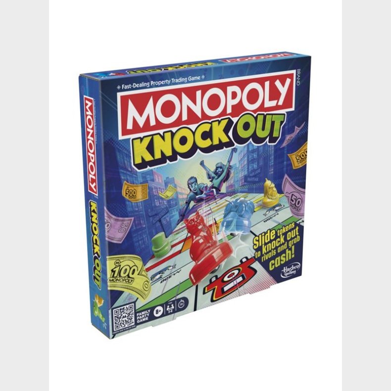 Hasbro Monopoly Knockout Family Party Game Quick-Playing Board Games for Ages 8+ 2-8 Players 20 Mins.