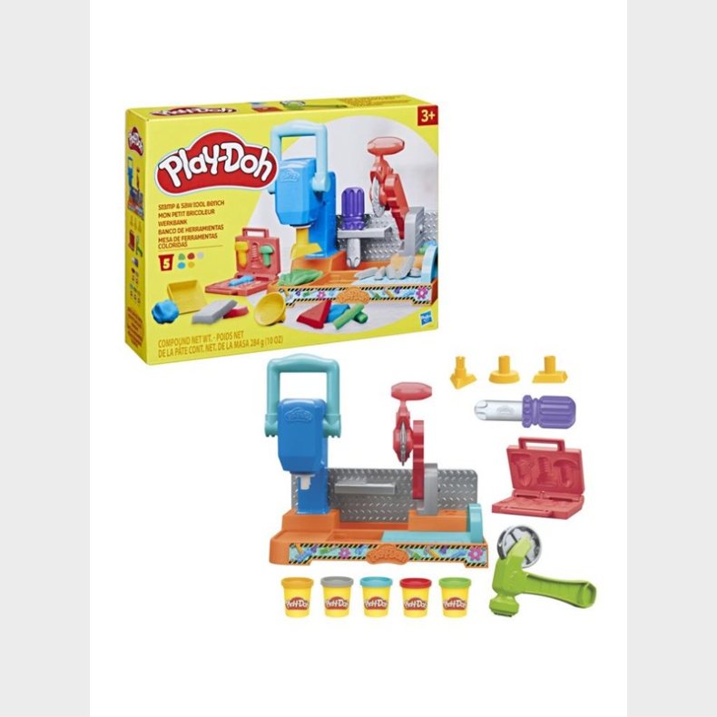 Hasbro Play-Doh Stamp &amp; Saw Tool Bench Preschool Toy for Boys &amp; Girls 3+