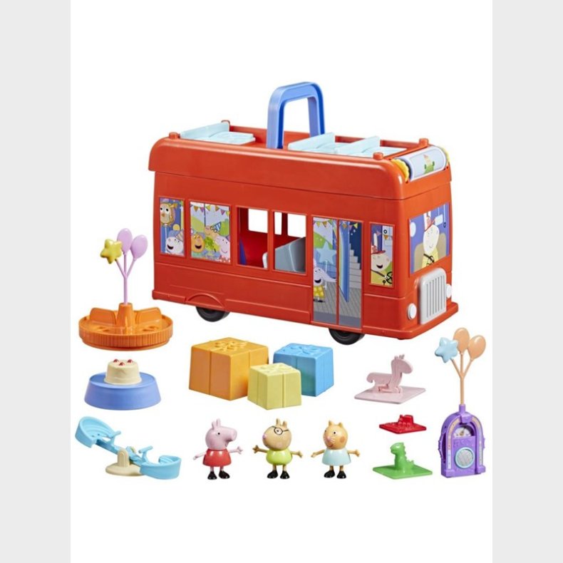 Hasbro Peppa Pig Toys Peppa's 2-in-1 Party Bus Playset with 3 Figures Preschool Toys for 3+