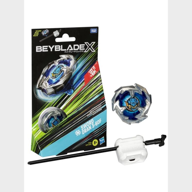 Hasbro Beyblade X Sword Dran 3-60F Starter Pack Set with Attack Type Top &amp; Launcher, Ages 8+