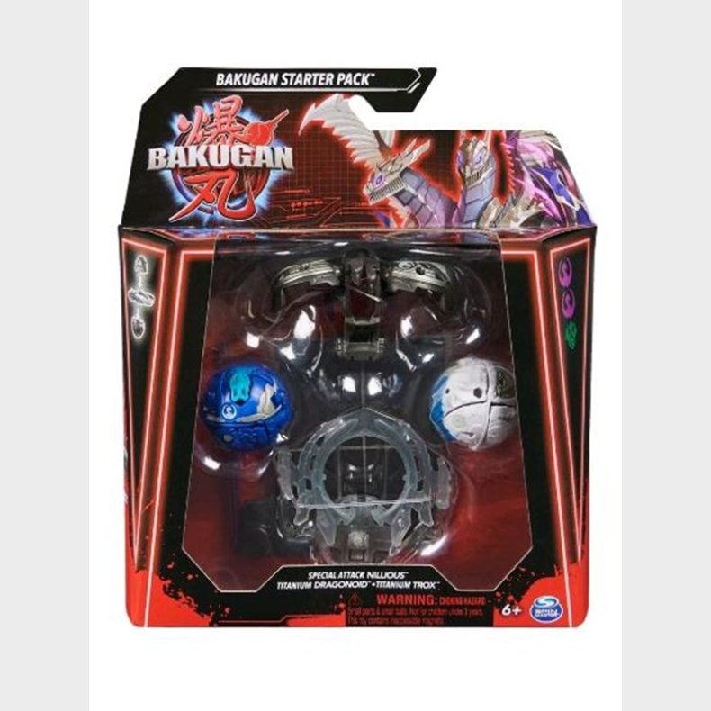 Bakugan Starter Pack Special Attack Nillious with Titanium Dragonoid &amp; Titanium Trox