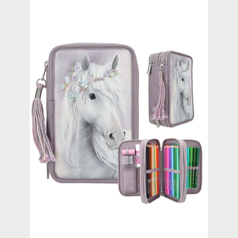 Miss Melody Triple Pencil Case FANTASY HORSES