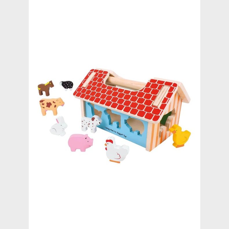 Bigjigs Wooden Farm Shape Sorting Box