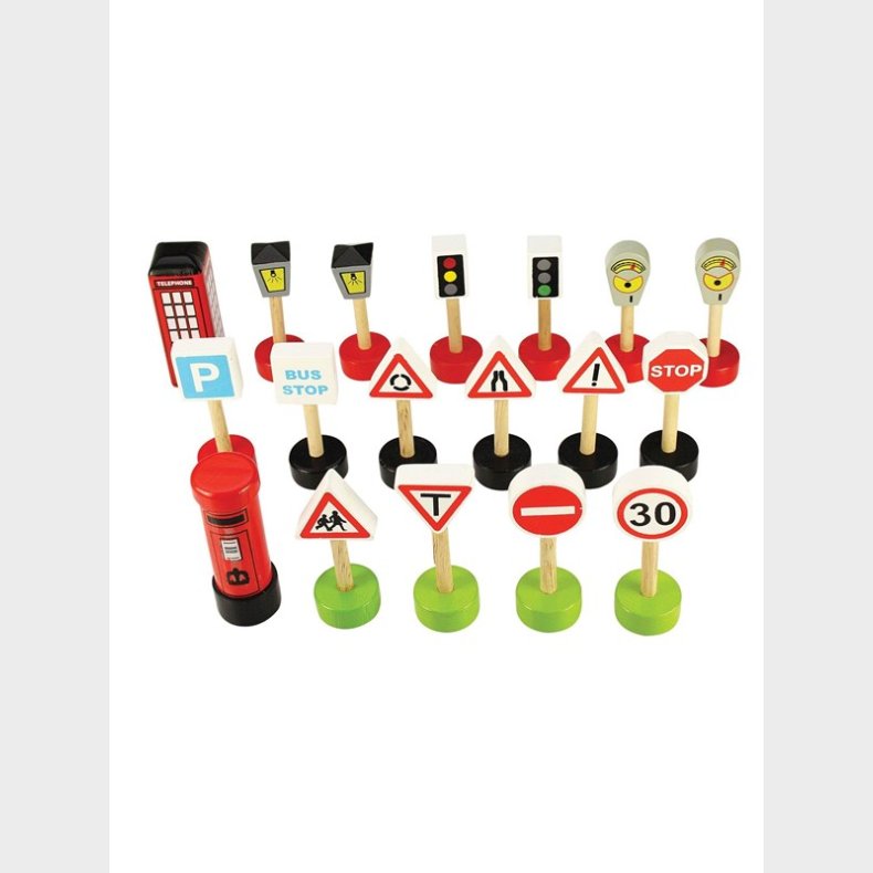 Bigjigs Wooden Traffic Signs 18pcs.