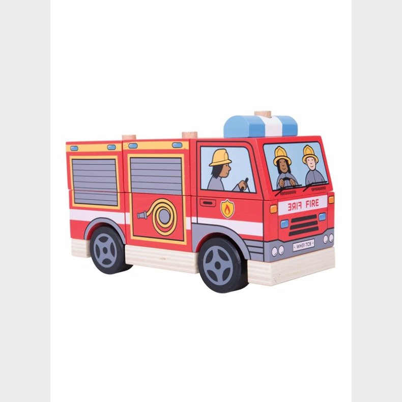 Bigjigs Wooden Stacking Game Fire Truck