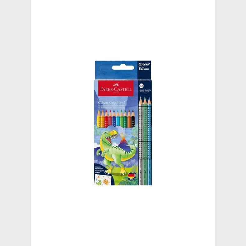 Faber Castell Colour Grip Colour Pencil Pack of 13 with dino sticker