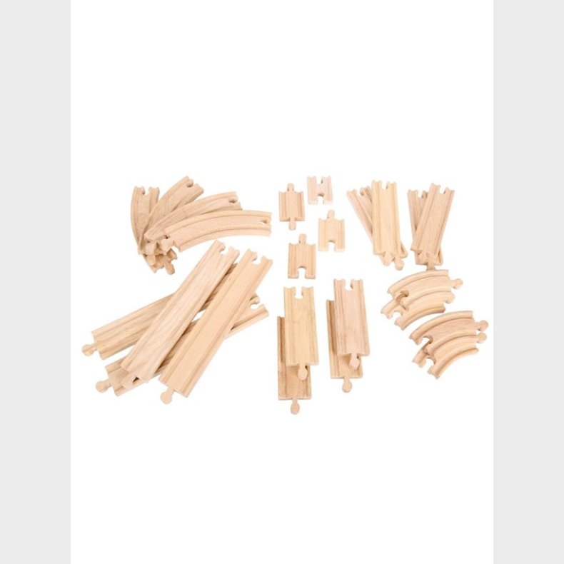 Bigjigs Wooden Expansion Set Rails and Bends 24 pcs