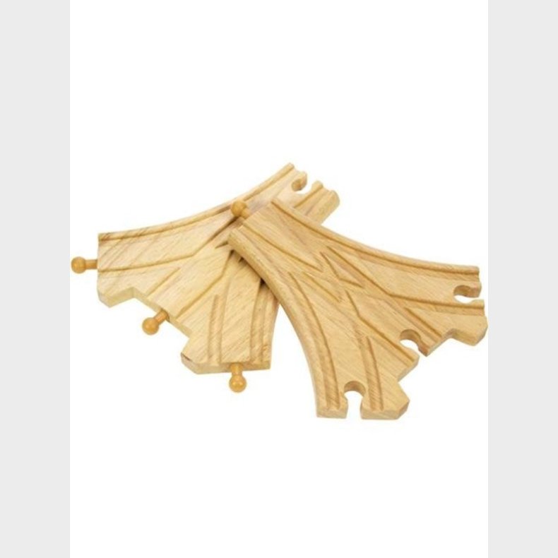 Bigjigs Wooden Rails - 3-way Split 2 pcs.