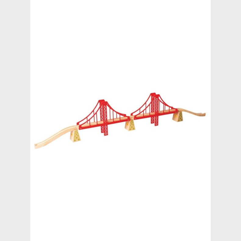 Bigjigs Wooden Rails - Double Suspension Bridge 7 pieces.