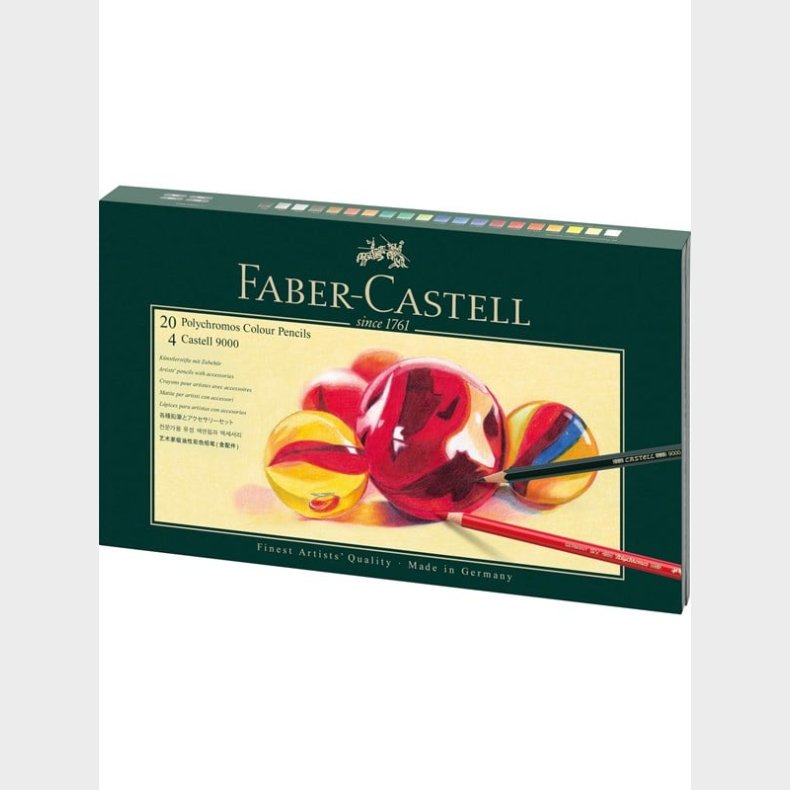 Faber Castell Polychromos colour pencils gift set (20 colour + 4 graphite)