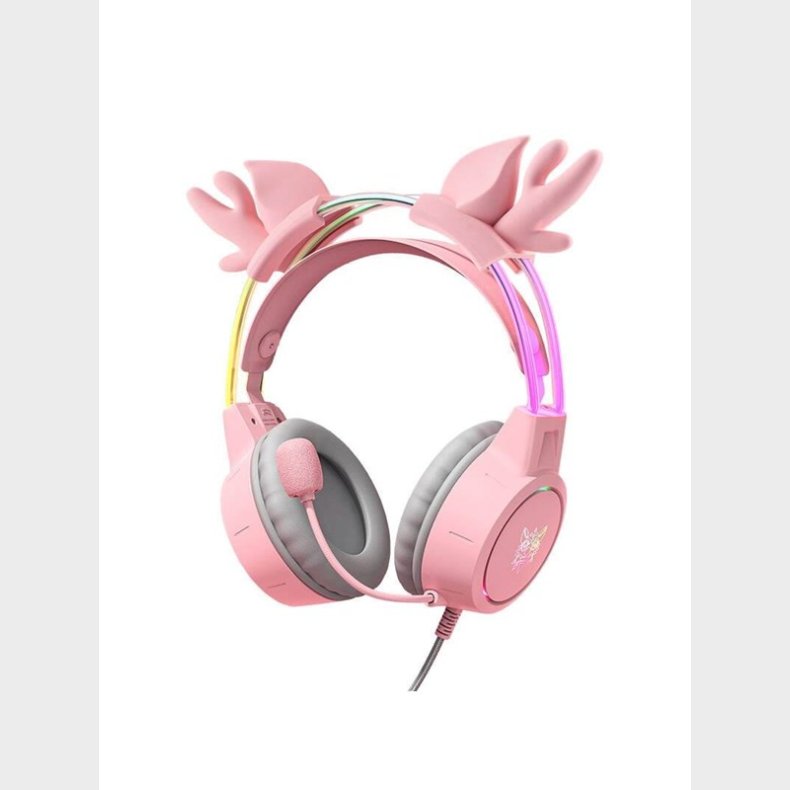 ONIKUMA X15Pro Gaming Headphones Pink/Deer Horns