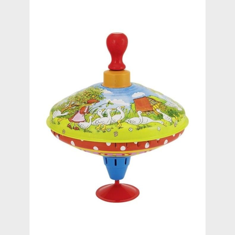 Goki Humming top with wooden handle - Mother goose