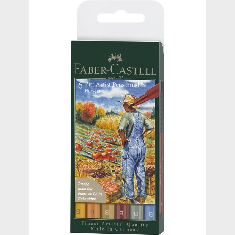 Faber Castell Pitt Artist Pen Brush - Harvest (6 pcs)