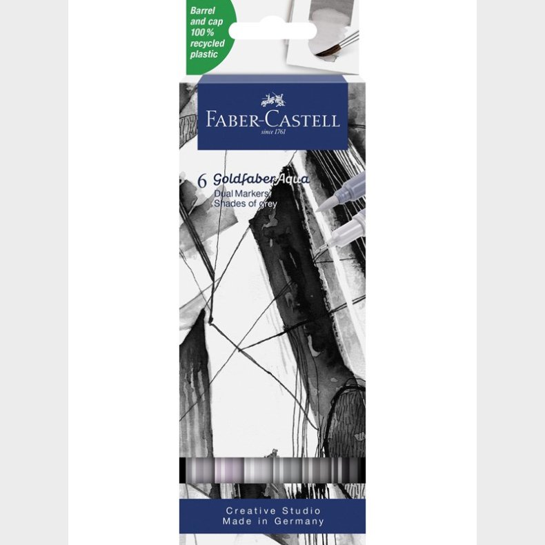 Faber Castell Goldfaber Aqua Dual Marker - Shades of Grey (6 pcs)