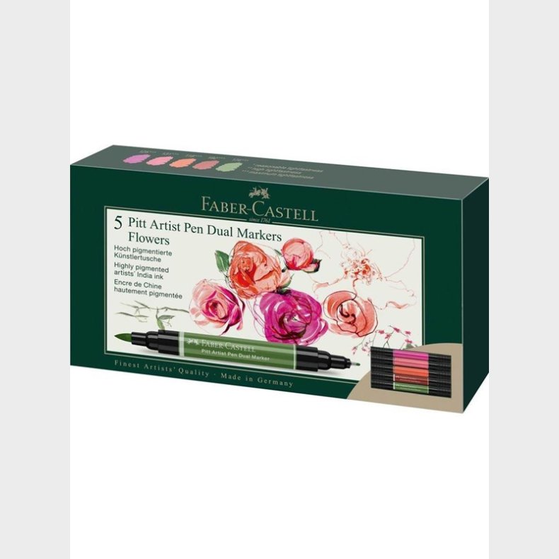 Faber Castell Pitt Artist Pen Dual Marker - Flowers (5 pcs)