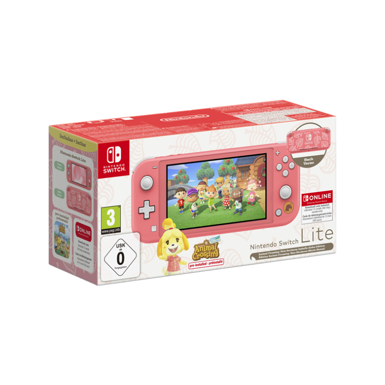 Nintendo Switch Lite - Coral  inc. Animal Crossing