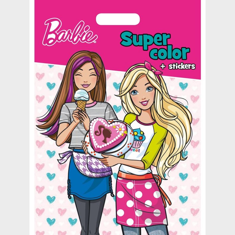 Barbie - SUPER COLOR + STICKERS CARRY ALONG - Brnebog - booklet