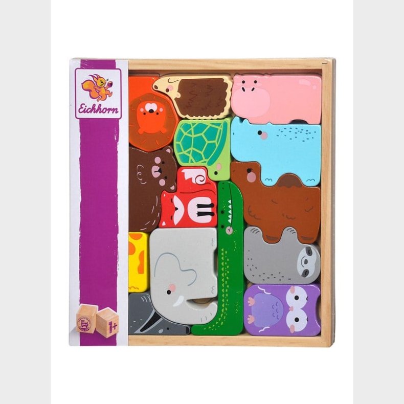 Eichhorn Wooden Animal Shapes in Wooden Box 14 pcs.