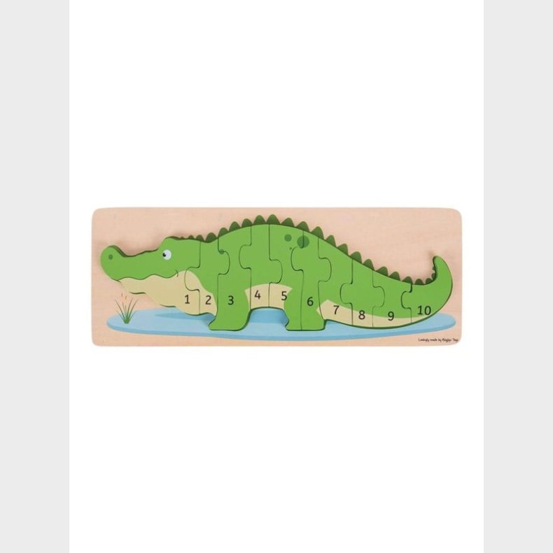 Bigjigs Wooden Counting Puzzle Crocodile 10 pcs. Wood