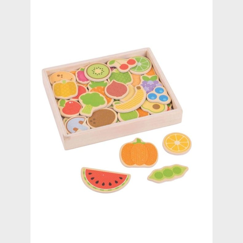 Bigjigs Wooden Magnets Fruit and Vegetables 35 pcs