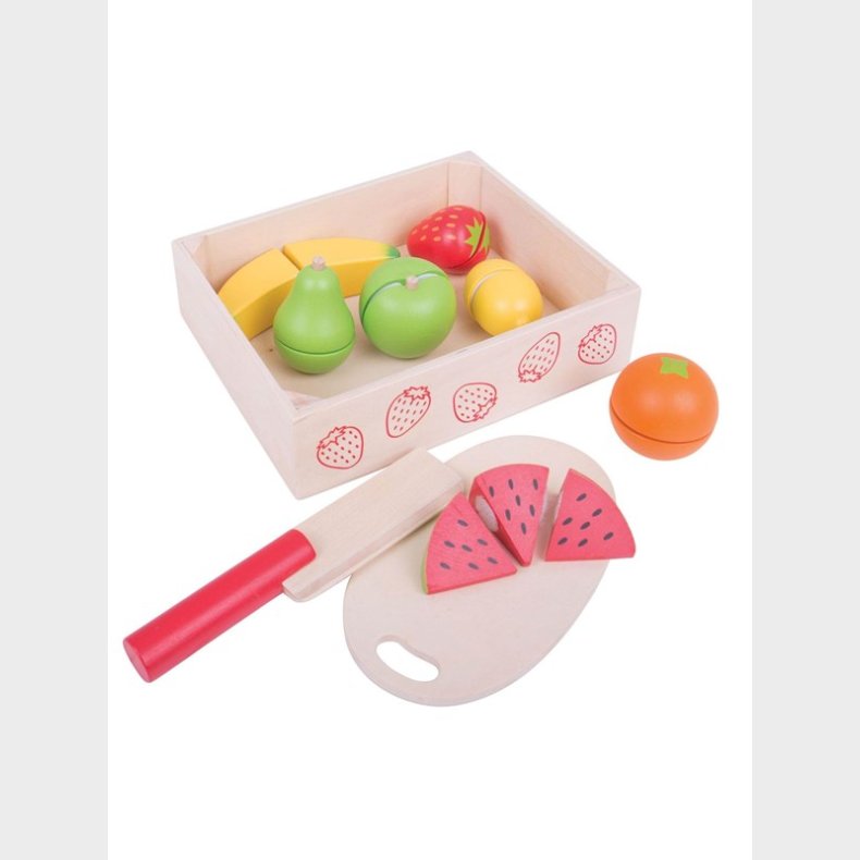 Bigjigs Wooden Box with Cutting Fruit