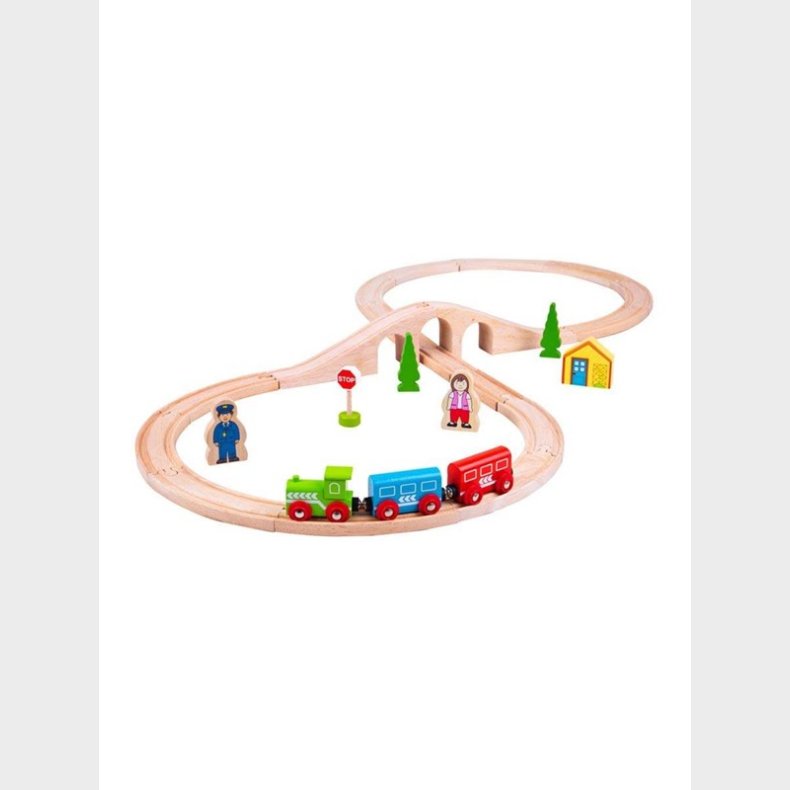 Bigjigs Wooden Train Set 26 pieces.