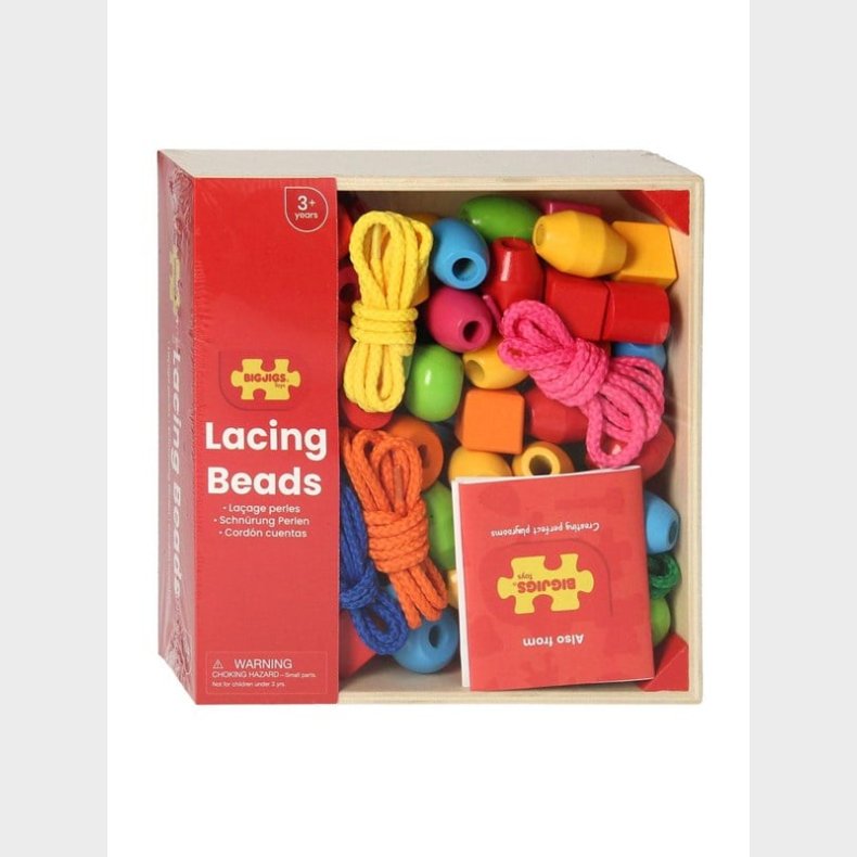 Bigjigs Wooden Beads in Pot 95pcs.