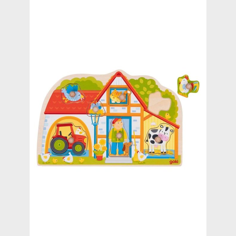 Goki Wooden Stud Puzzle My Farm 7 pcs.