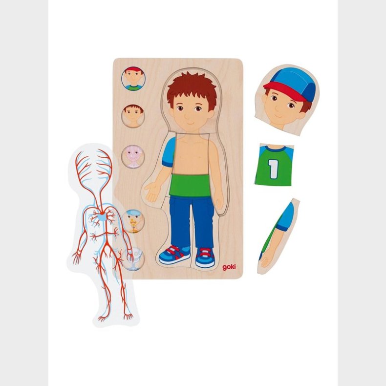 Goki Wooden Layer Puzzle Human Body Boy 29 pcs.