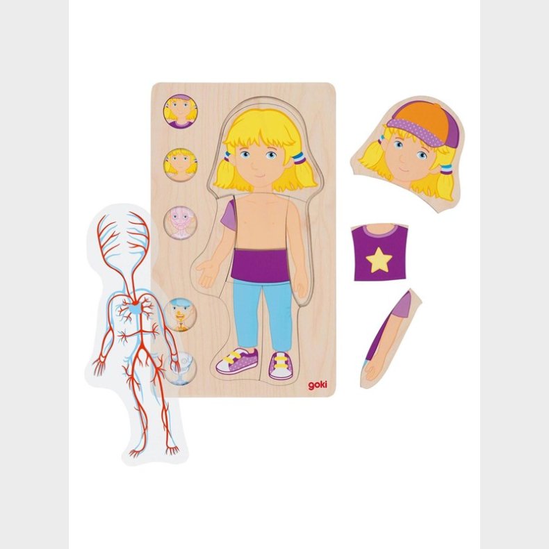 Goki Wooden Layer Puzzle Human Body Girl 29 pcs. Wood