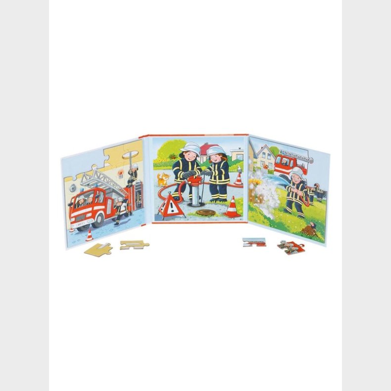 Goki Magnetic Jigsaw Puzzle Book Fire Department