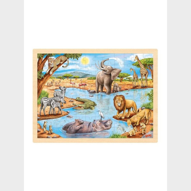 Goki Wooden Jigsaw Puzzle African Savanna 96pcs. Wood