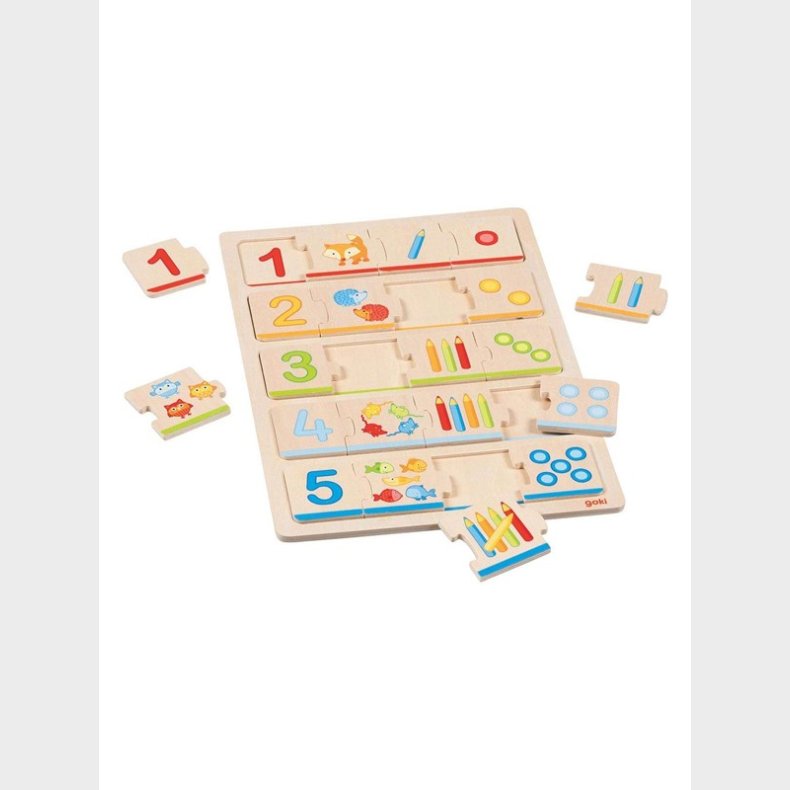 Goki Wooden Jigsaw Puzzle Learn to Count 20 pcs. Wood