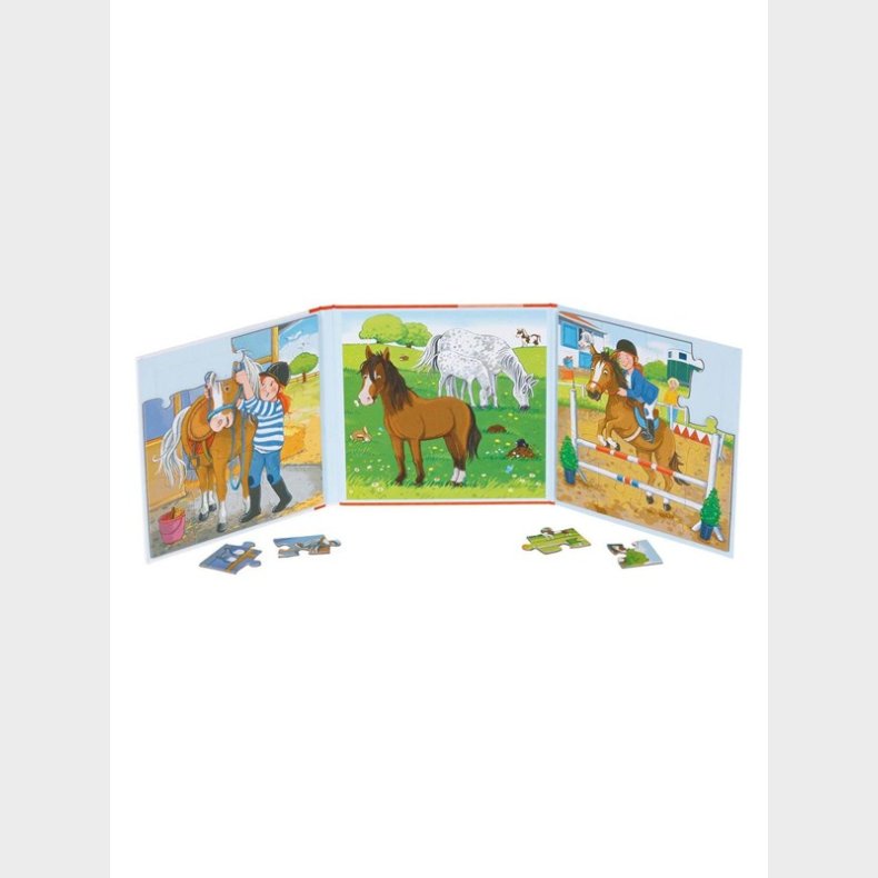 Goki Magnetic Jigsaw Puzzle Book Horse Stable 40