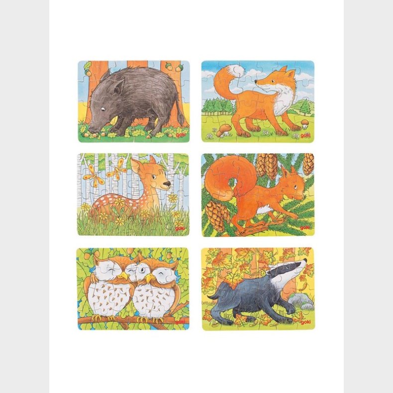 Goki Wooden Mini Puzzle Forest Animal 24 pcs. Wood