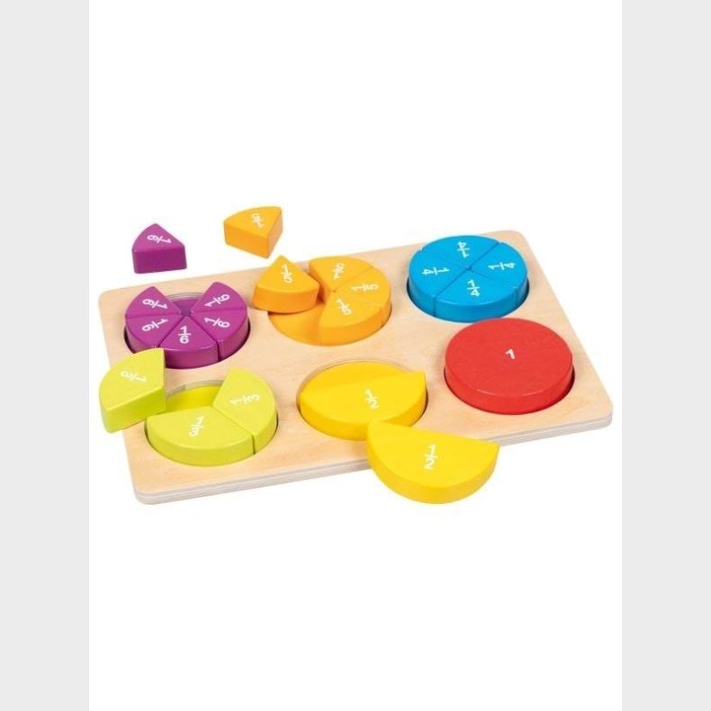 Goki Wooden Learning Puzzle Fractions 22 pieces. Wood